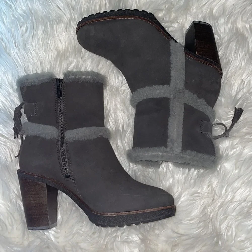 Frye Gray Jen Shearling Boot